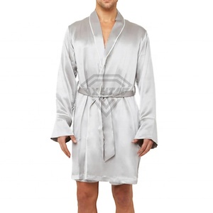 เสื้อคลุมอาบน้ำผ้าไหมแบบยูนิเซ็กซ์ชุดนอนนุ่มและแห้งง่ายออกแบบโลโก้ได้ตามต้องการสำหรับใช้ในโรงแรมและในบ้าน - Product Image 1
