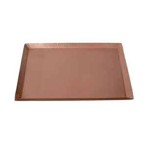 Calidad estándar Nuevo diseño Bandeja de cobre puro Forma redonda Bandeja de servicio de cobre de buena calidad - Product Image 3