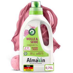 Detergente Líquido Orgánico para Ropa AlmaWin, con Lana y Seda, Aroma Lavanda, 750ml, 50 Lavados, 20-40 Grados Celsius, Suave - Product Image 1