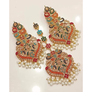 Boucles d'oreilles tendance 2024 avec breloques en forme de fleur et de perle pour femmes, en acier inoxydable, ensembles de bijoux pour mariage et soirée, options multicolores - Product Image 2