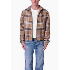 CHAQUETA FRANELA A CUADROS CON CREMALLERA DELANTERA - Product Image 1