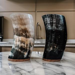 6" Viking Drinking Horn <b>Glass</b> - Authentic Medieval Inspired Beer Wine Gift Cup with Food Safe Coating - <b>Coffee</b> <b>Mug</b> Alternative - Product Image 6