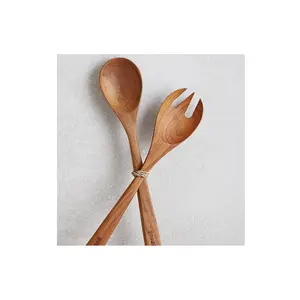 高品质木质餐具勺子叉子筷子套装旅行用具手工制作高品质咖啡厅餐厅和派对装饰