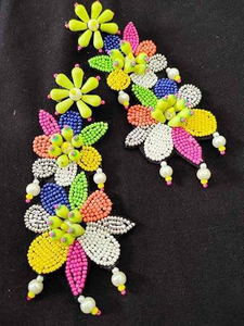 ต่างหูห้อยลูกปัดแฟชั่นทำด้วยมือสำหรับสาวๆและผู้หญิงต่างหูห่วงลูกปัดดีไซน์สำหรับงานปาร์ตี้ - Product Image 2