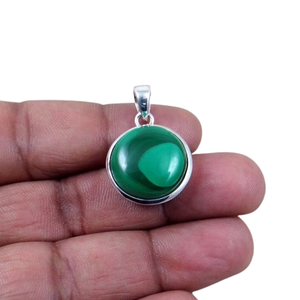 Colgante de Plata de Ley 925 con piedras preciosas de malaquita, colgante de diseño de tendencia, regalo de boda perfecto para el amor con joyería estampada 925 - Product Image 1