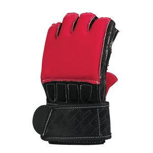Custom Personalized Logo PU Leather MMA Kickboxing <b>Gloves</b> <b>Moisture</b> Wicking Hook Loop Closure Half Finger Design Unisex Adult - Product Image 5