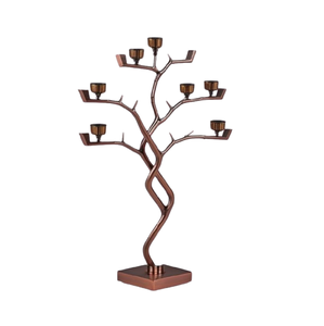 Bougeoir en or de qualité durable fabriqué en aluminium conception de branche pour la maison salon hôtel table éclairage décor verre - Product Image 2