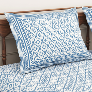 Sábana de Algodón Estampada Geométrica Azul Más Vendida para Decoración de Dormitorio Moderno y Elegante, Suministro Mundial Disponible - Product Image 6