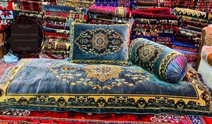 Afghan Toshak Style Cushion and Pillow Cover Set | Toshak Afghani Arab Seating <b>Floor</b> Oriental <b>Floor</b> Seating - Product Image 2