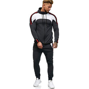 Vente en gros de vêtements de sport de haute qualité survêtements personnalisés en polyester à rayures pour hommes survêtements à capuche personnalisés coupe ajustée pour hommes - Product Image 2