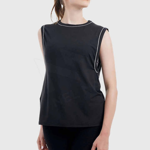 Débardeurs courts en tricot solide personnalisés pour femmes en gros sans manches en coton décontracté été hauts OEM/ODM usine grande taille disponible - Product Image 5