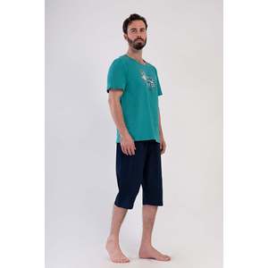 Conjunto de Pantalones Cortos y Camiseta de Cuello Redondo para Hombre CEPLI - PETROL - PETROL - Product Image 3