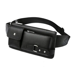 Vintagelike Genuine Leather Men's Fanny Pack Waist <b>Bag</b> Single Over the Shoulder Crossbody Chest Sling with Letter Pattern - Product Image 1