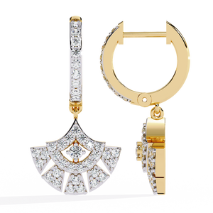 Magnifiques boucles d'oreilles en or massif 18 carats avec diamants de laboratoire, plaquées rhodium, certifiées IGI, pour mariage et fiançailles - Product Image 2