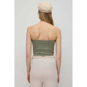 Blusa Casual sin Costuras con Cuello Redondo y Manga Corta con Logotipo Frontal, 100% Poliéster, Ropa de Longitud Corta - Product Image 6