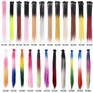 20 pouces fait à la main deux tons Terrible Lock Extension de cheveux synthétiques Ober Crochet cheveux artificiels tressés pour perruques - Product Image 5