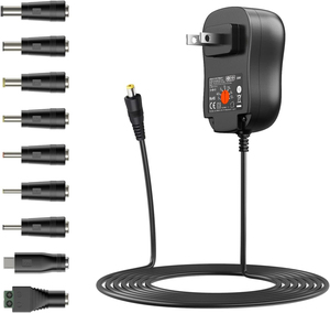 30W Universal AC DC <b>Adapter</b> Adjustable Power Supply 3-12V 2A with 8 DC Tips <b>USB</b> C <b>USB</b> A for LED Router Speaker Household - Product Image 2