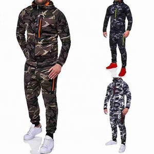 <b>Jogger</b> <b>Man</b> Running Fashion Sports Polyester Cotton Streetwear Solid Tracksuit Sets Two Piece Design Zipper Winter Customizable - Product Image 2