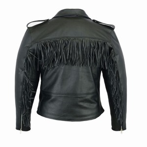 Trendy Men's High Street Style Biker Leather Jacket with Custom Colors & Logo High Quality Leather Product - Product Image 2