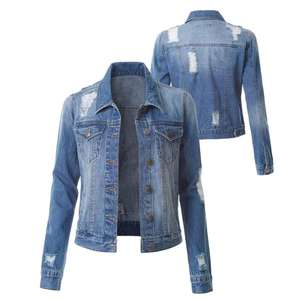 Chaquetas vaqueras de alta calidad para mujer al por mayor, prendas de vestir vaqueras informales para mujer, chaqueta de otoño, chaqueta vaquera abotonada - Product Image 1