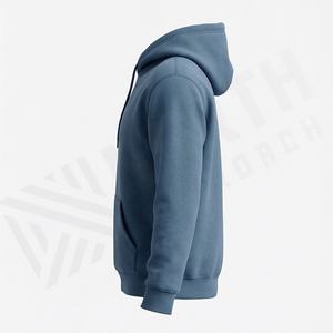 Sweat à capuche de sport pour homme, personnalisé, imprimé et brodé, en coton léger et respirant, coupe oversize, en tissu tricoté - Product Image 3