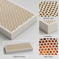 Plaque céramique alvéolée 135x47x13mm en Cordierite, céramique infrarouge haute température