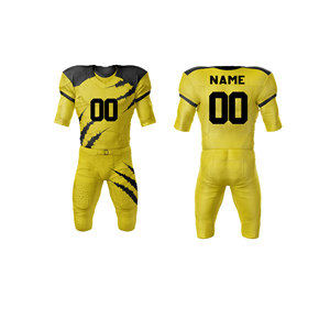 Ensemble uniforme de football américain GLOWING NEON INDUSTRY – Maillot jaune, pantalon et débardeur d'entraînement sans manches pour adulte – Tenue de sport - Product Image 1
