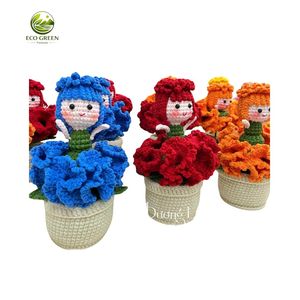 Adorno Navideño de Fieltro No Tejido Hecho a Mano, Bola Decorativa para Maceta con Flor de Poinsettia, para Interiores, Sala de Estar - Product Image 3