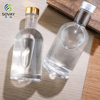 Haute qualité 50ml Mini Spiritueux Bouteille En Verre Ronde Vodka Brandy Whisky Tequila Gin Bouteille En Verre