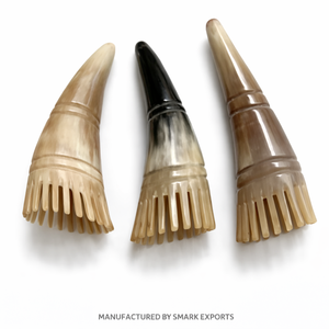 Handcrafted Eco-Friendly Buffalo Horn Hair Washing Comb for <b>Scalp</b> Massage Shampoo Use Anti-Static Traditional Hair <b>Care</b> Tool - Product Image 3