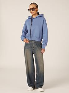 เสื้อฮู้ดกันหนาวขนาดใหญ่สำหรับผู้หญิงเสื้อผ้าแนวสตรีทพิมพ์ลายโลโก้ด้านหน้าสำหรับ100% ผ้าแคนวาสคอตตอน - Product Image 4