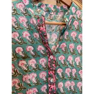 Camisa de Gasa con Bordado Floral para Mujer, Talla Única, Corte Holgado, para Verano, Otoño, Fiestas en el Jardín - Product Image 3