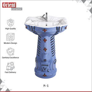 Vente mondiale en gros disponible, lavabo sur pied en céramique blanche de conception personnalisée pour usage domestique, salle de bain, articles sanitaires - Product Image 2