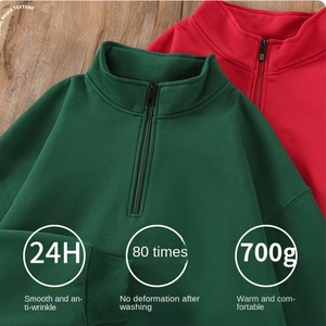 14 Zip Pullover Golf Mujeres y hombres Poliéster Fleece Sweater Windbreaker Hoodies Poliéster Sublimación con bolsillo - Product Image 3