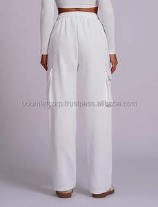 Service OEM Pantalon de survêtement pour femme Pantalon de survêtement ample évasé élastique Pantalon uni pour femme Pantalon de survêtement Baggy ample - Product Image 3