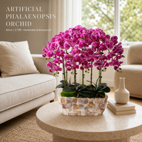 Anggrek Phalaenopsis Buatan yang Dapat Disesuaikan 85cm, Bunga Plastik Tiruan Realistis Buatan Tangan dalam Pot untuk Dekorasi Rumah, Kantor, Hotel