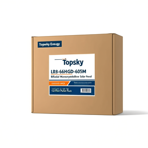แผงโซลาร์เซลล์แบบโมโนคริสตัลไลน์สองหน้า Topsky Energy LR8-66HGD-605M กำลังไฟ 605 วัตต์ แบบฮาล์ฟเซลล์ ได้รับการรับรองมาตรฐาน TUV บรรจุในพาเลท - Product Image 2