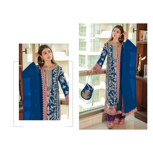 Elegante colección de ropa festiva y de fiesta pakistaní para mujer, elegantes trajes de diseñador con bordado y trabajo de lentejuelas - Product Image 1