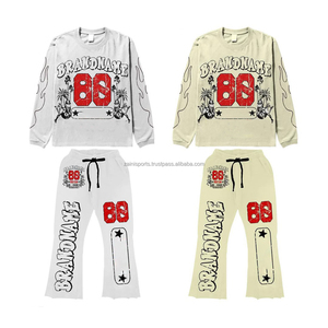 2025 precio al por mayor nuevo diseño su propio chándal para hombres conjunto de dos piezas al por mayor chándal en blanco para la venta chándal - Product Image 1