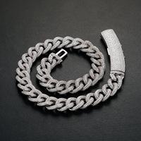 YYN Venta al por Mayor Pulsera Cubana de 13mm para Hombre, Chapada en Oro Real sobre Cobre con Circonitas, Joyería Hip Hop, Diseño de Cierre de Caja Grande