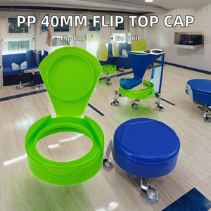 Bouchon à rabat en plastique anti-fuite 40 mm rouge/jaune 100 ml Emballage de flacon pharmaceutique de soins de santé - Product Image 3