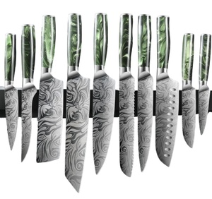 Vente en gros personnalisé de qualité supérieure OEM ODM service 5 pièces fait à la main en acier damas rose ensemble de couteaux de chef cuisine ambidextre - Product Image 4