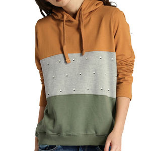 Sweat-shirts pour femmes 2026 personnalisés de haute qualité, à blocs de couleur, patchwork, à manches longues, imprimé géométrique, décontractés - Product Image 1