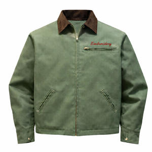 <b>Men's</b> <b>Jackets</b> Heavyweight Canvas Workwear <b>Jacket</b> Corduroy Collar Custom Logo Trucker and Carpenter Workwear <b>Chore</b> <b>Jackets</b> - Product Image 1