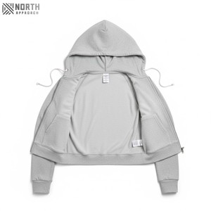Nouveau haut qualité Primum haut court dames surdimensionné conception personnalisée en gros à manches longues femmes haut court sweats à capuche réversible Hombre - Product Image 5