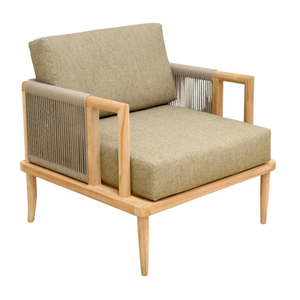 Nuevo sofá tejido de cuerda para patio interior moderno para exteriores, silla de madera de teca - Product Image 6