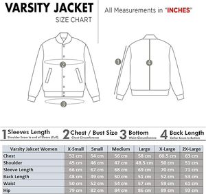 Femmes XL Taille Laine Varsity Veste Manches En Cuir Imprimé Lettres Brodées Avant Logo En Gros Cropped Varsity Vestes - Product Image 6