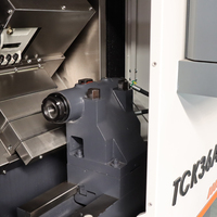 Torno de bancada inclinada horizontal de alta precisión TCK36A con husillo de 80 mm GSK, guía lineal HIWIN y portaherramientas de 3 mordazas