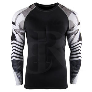 Bjj Rash Guard Rash Guard Jiu Jitsu Manches Longues Mma Compression Rash Guard pour Homme - Product Image 1