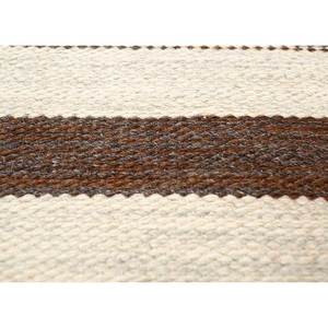 Alfombra Nayaab de Lana Tejida Plana Color Marfil Paem-836, Alfombra Geométrica a Rayas Hecha a Mano, Alfombra Moderna de Algodón Suave Estilo Boho Kilim para Adolescentes, Lavable - Product Image 3